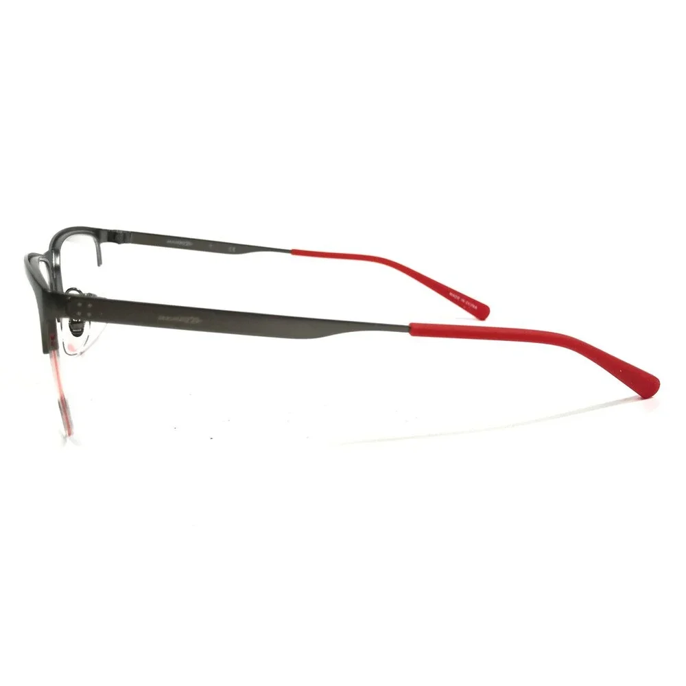 Arnette Eyeglasses Frames TAIL 6118 700 Gray Red Square Half Rim 54-18-140